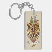 Tiger Boho Style Portret Sleutelhanger (Voorkant Links)