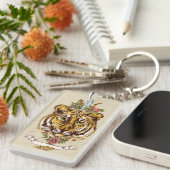 Tiger Boho Style Portret Sleutelhanger (Voorkant Rechts)