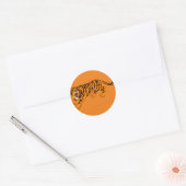 tiger-boos-verdediging-strepen-luid ronde sticker (Envelop)
