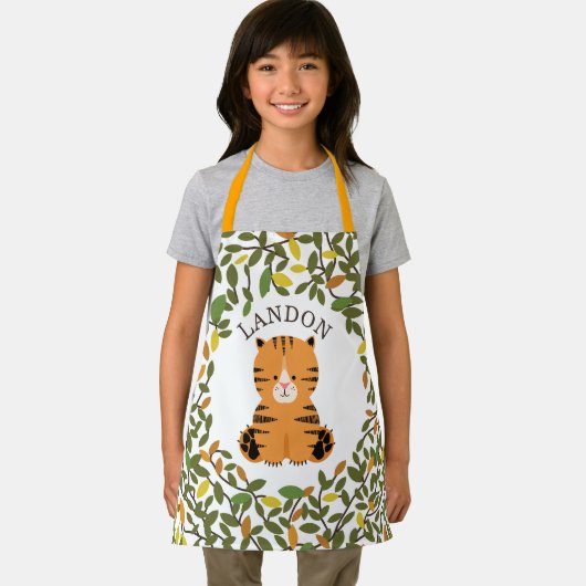 Tiger Botanische groen Kinder Schort (Insitu)