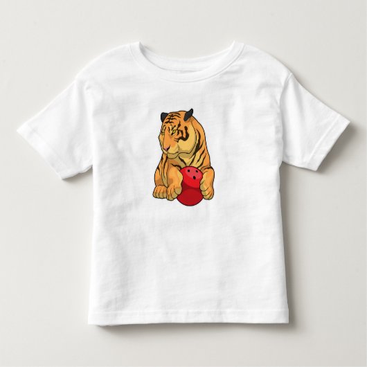 Tiger Bowling Bowling ball Kinder Shirts (Voorkant)