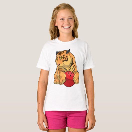 Tiger Bowling Bowling ball T-shirt (Voorkant volledig)