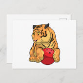 Tiger Bowling Bowlingbal Briefkaart (Voorkant / Achterkant)
