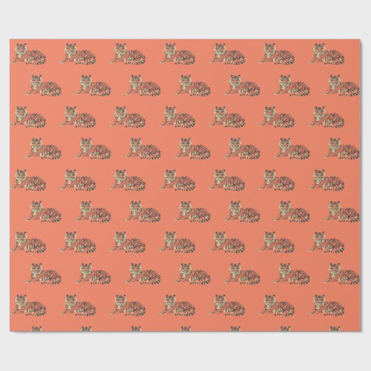Tiger Bright Wrapping Paper Kleurrijke Gift Wrap Cadeaupapier (Vlak)