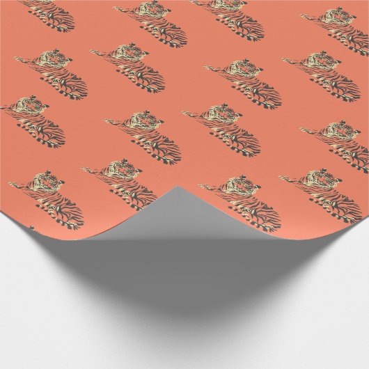 Tiger Bright Wrapping Paper Kleurrijke Gift Wrap Cadeaupapier (Hoek)