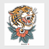 Tiger brullende Sticker (Vel)