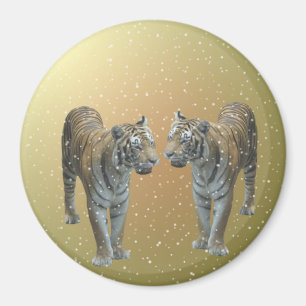 Tiger Buddies Kerstmis Magnet