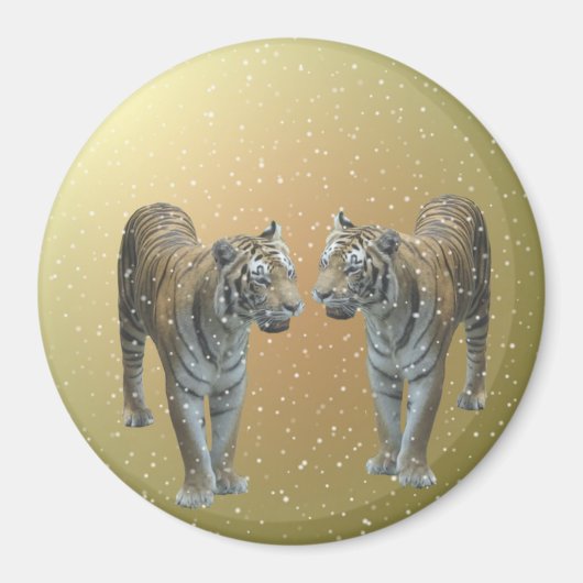 Tiger Buddies Kerstmis Magnet (Voorkant)