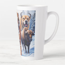 Tiger Buffalo Dog in de buitenlucht Latte Mok