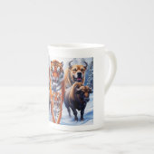 Tiger Buffalo Dog in de buitenlucht Porselein Kop (Voorkant rechts)