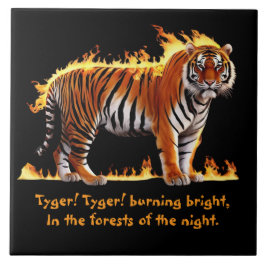 Tiger Burning Decoratieve Tegel Tegeltje