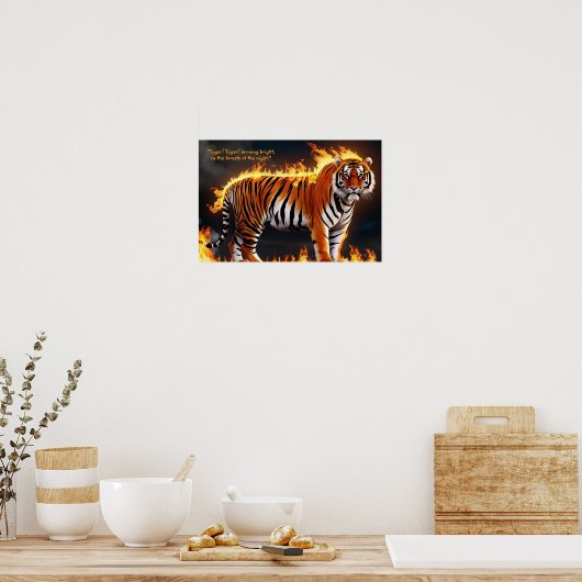 Tiger Burning Poster (Keuken)