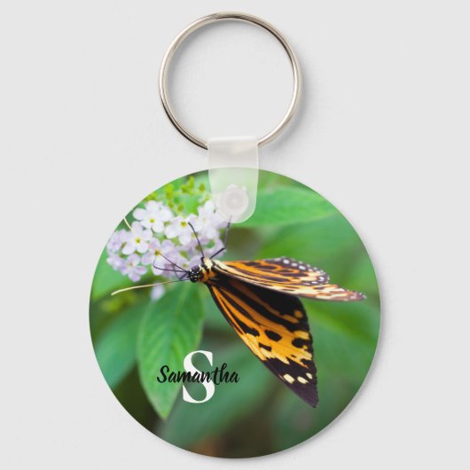 Tiger butterfly Button keyring Sleutelhanger (Voorkant)