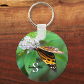 Tiger butterfly Button keyring Sleutelhanger (Voorkant)