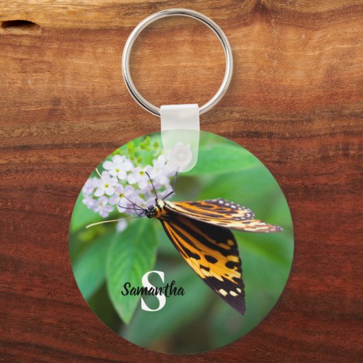 Tiger butterfly Button keyring Sleutelhanger (Voorkant)