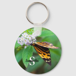 Tiger butterfly Button keyring Sleutelhanger