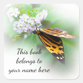 Tiger Butterfly "Dit boek behoort tot" sticker