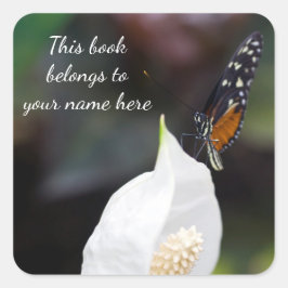 Tiger Butterfly "Dit boek behoort tot" sticker