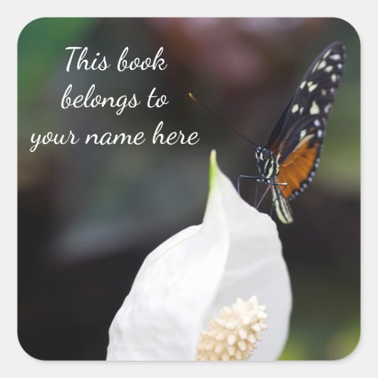 Tiger Butterfly "Dit boek behoort tot" sticker (Voorkant)