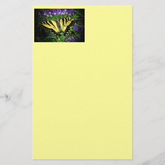 Tiger Butterfly op geel Briefpapier (Voorkant)