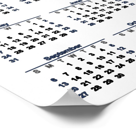 Tiger Calendar Dramatic Orange Black Tiger 2026 Poster (Hoek)