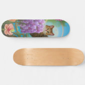 Tiger Cat en Lila Bouquet Persoonlijk Skateboard (Horizontaal)