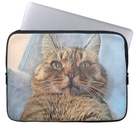 Tiger Cat Illustration Design Laptop Sleeve