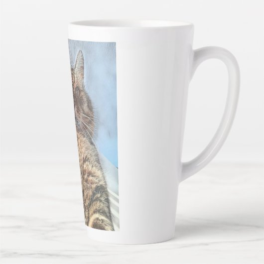 Tiger Cat Illustration Design Latte Mok (Rechts)