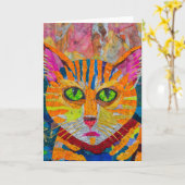 Tiger Cat Kaart (Gele Bloem)