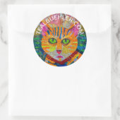 Tiger Cat Ronde Sticker (Tas)