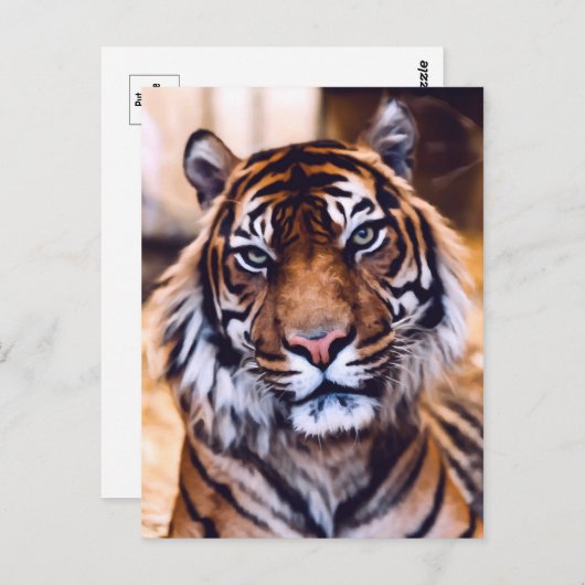 Tiger Cat sluit gekleurde wilde dieren af Briefkaart (Voorkant / Achterkant)