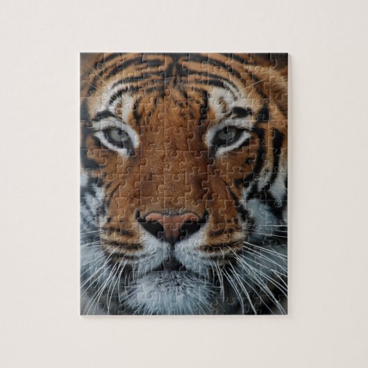 Tiger Cat Stripes Oerwoud Mist Animal Legpuzzel (Verticaal)