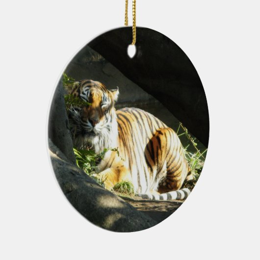 Tiger Catnap Keramisch Ornament (Rechts)