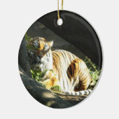 Tiger Catnap Keramisch Ornament (Links)