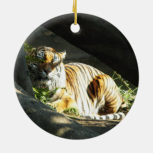 Tiger Catnap Keramisch Ornament