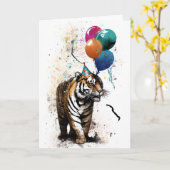 Tiger Celebration Wenskaart Kaart (Gele Bloem)