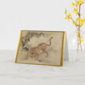 Tiger Chinese astrologie dierentuin Birthday-groet Kaart (Gele Bloem)