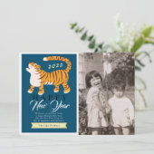 Tiger Chinese nieuwjaars marinesholiday-foto Kaart (Staand voorkant)