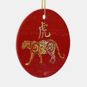 Tiger Chinese Zodiac Horoscoop sterrenbeeld Keramisch Ornament (Rechts)