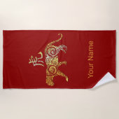 Tiger Chinese Zodiac Horoscoop sterrenbeeld Strandlaken (Voorkant)