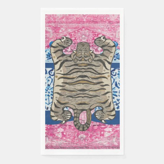 Tiger Chinoiserie Ginger Jar potjes papier Servet (Voorkant)