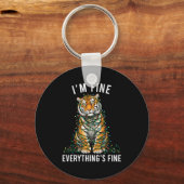 Tiger Christmas I'm Fine Everything Is Fine Wildli Sleutelhanger (Voorkant)