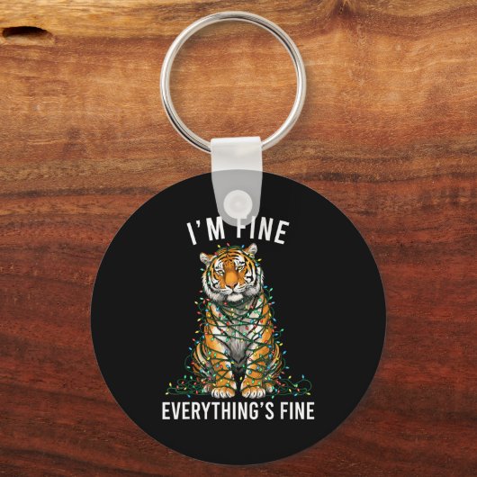 Tiger Christmas I'm Fine Everything Is Fine Wildli Sleutelhanger (Voorkant)