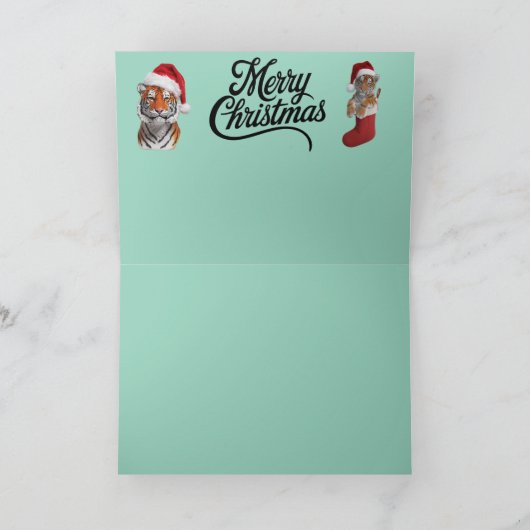 Tiger Christmas Landscape Kaart (Binnen)