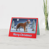 Tiger Christmas Landscape Kaart (Voorkant)