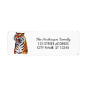 Tiger Christmas Return Address Etiket (Voorkant)