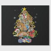 Tiger Christmas Tree Snow Funny Tiger Xmas Gift Cadeaupapier (Vlak)
