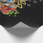 Tiger Christmas Tree Snow Funny Tiger Xmas Gift Cadeaupapier (Hoek)