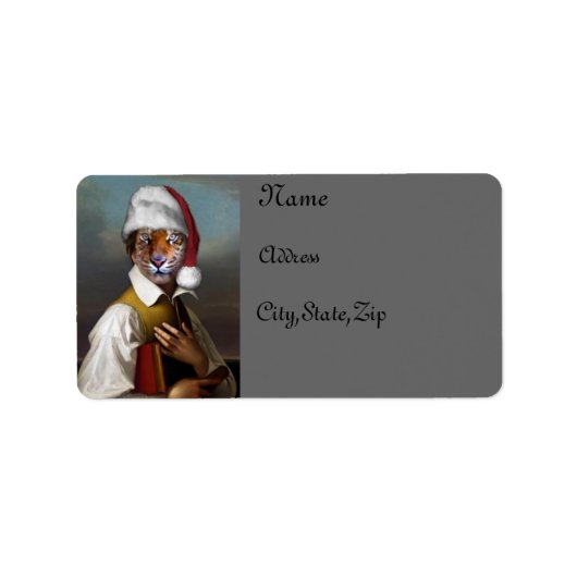 Tiger Claus Holiday Greeting_ Etiket (Voorkant)