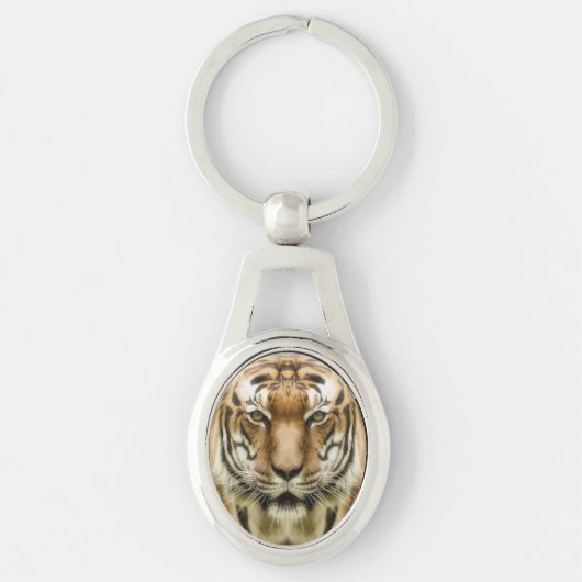 Tiger close-up sleutelketens sleutelhanger (Voorkant)